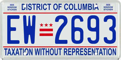 DC license plate EW2693