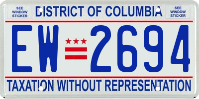 DC license plate EW2694
