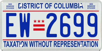 DC license plate EW2699