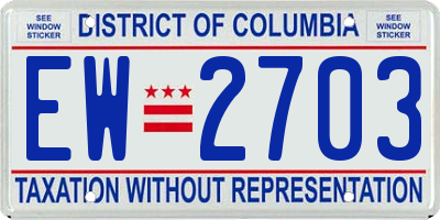 DC license plate EW2703