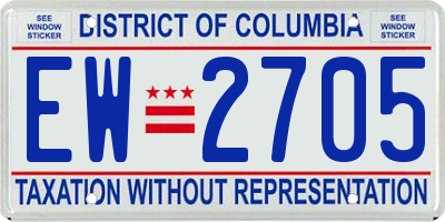 DC license plate EW2705