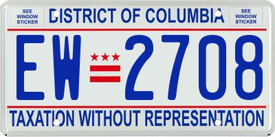 DC license plate EW2708