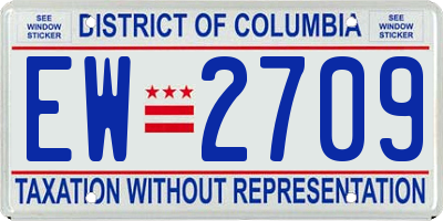 DC license plate EW2709