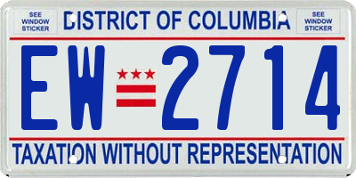 DC license plate EW2714