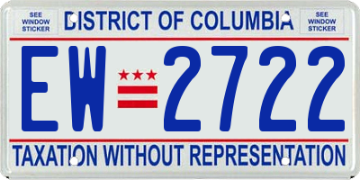 DC license plate EW2722
