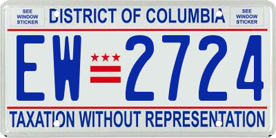 DC license plate EW2724