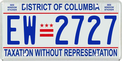 DC license plate EW2727