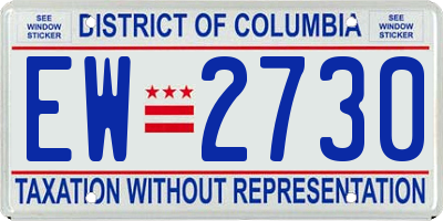 DC license plate EW2730