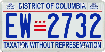 DC license plate EW2732
