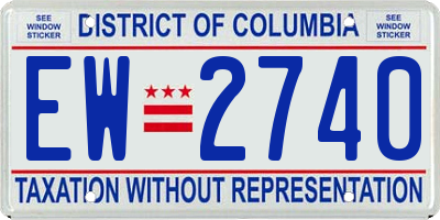 DC license plate EW2740