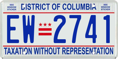 DC license plate EW2741
