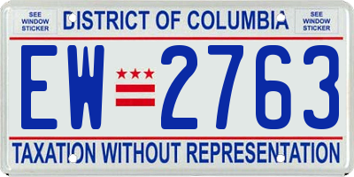 DC license plate EW2763