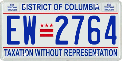 DC license plate EW2764