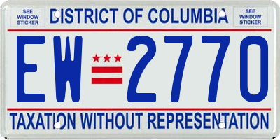 DC license plate EW2770