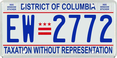 DC license plate EW2772