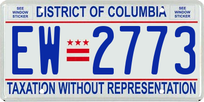 DC license plate EW2773
