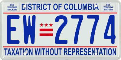DC license plate EW2774