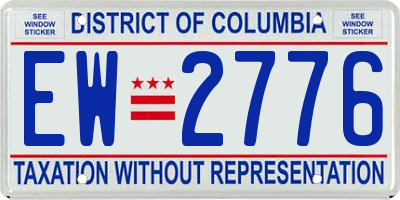DC license plate EW2776