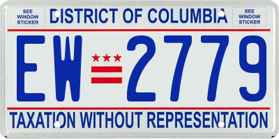 DC license plate EW2779