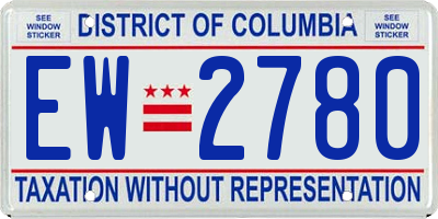DC license plate EW2780