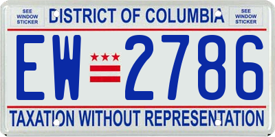 DC license plate EW2786