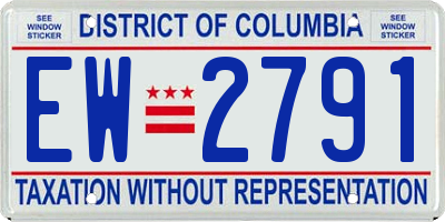 DC license plate EW2791