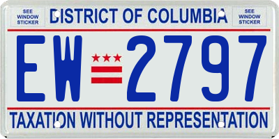 DC license plate EW2797