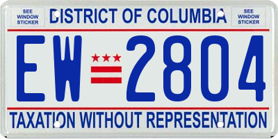 DC license plate EW2804