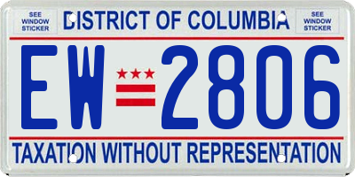DC license plate EW2806