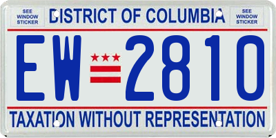 DC license plate EW2810