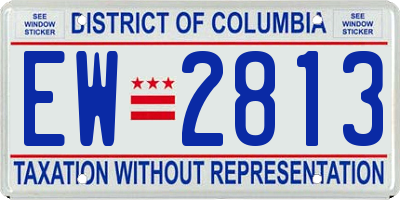 DC license plate EW2813