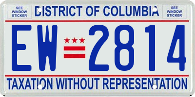 DC license plate EW2814