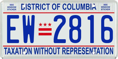 DC license plate EW2816