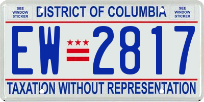 DC license plate EW2817