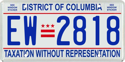 DC license plate EW2818