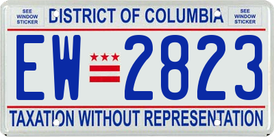 DC license plate EW2823