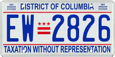 DC license plate EW2826