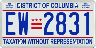 DC license plate EW2831