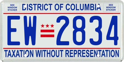 DC license plate EW2834