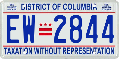 DC license plate EW2844
