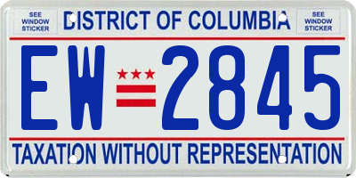 DC license plate EW2845