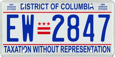 DC license plate EW2847