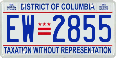 DC license plate EW2855