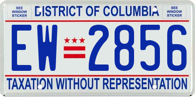 DC license plate EW2856