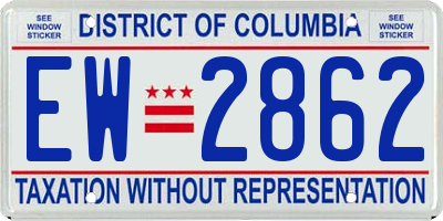 DC license plate EW2862