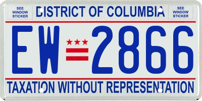 DC license plate EW2866