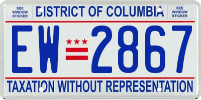 DC license plate EW2867