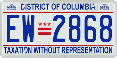 DC license plate EW2868