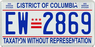 DC license plate EW2869