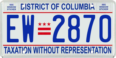 DC license plate EW2870